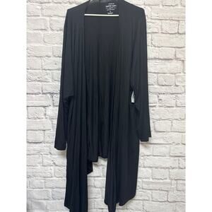 Torrid Super Soft Knit Long Waterfall Open Front Black Cardigan SZ 6X NEW w/tag